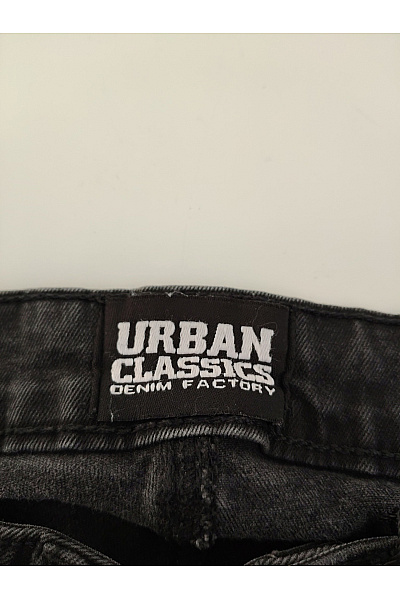 URBAN CLASSICS Černé bavlněné zvonové džíny s vysokým pasem a kapsami Vel. 30 | URBAN CLASSICS | obrázek 4