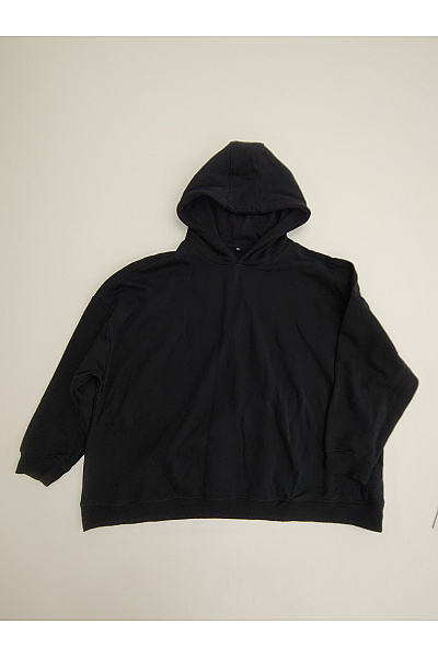 Pánská černá Bavlněná Mikina S Kapucí Přes Hlavu Vel. 5XL