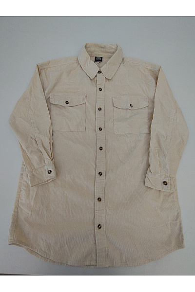 URBAN CLASSICS Béžová Manšestrová Košilová Bunda Oversize Vel. M