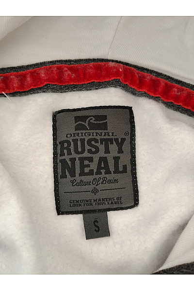 RUSTY NEAL Bílá bavlněná pánská mikina s kapucí a potiskem Vel. S | RUSTY NEAL | obrázek 9