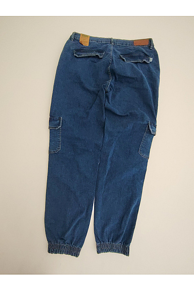 URBAN CLASSICS Dámské modré cargo džíny jogger s vysokým pasem Vel. 31 | URBAN CLASSICS | obrázek 5