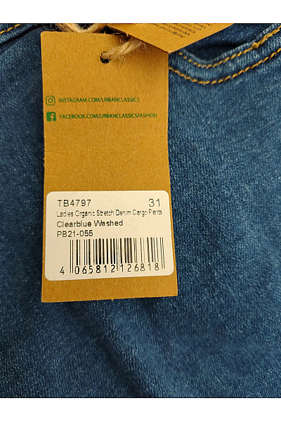 URBAN CLASSICS Dámské modré cargo džíny jogger s vysokým pasem Vel. 31 | URBAN CLASSICS | obrázek 8