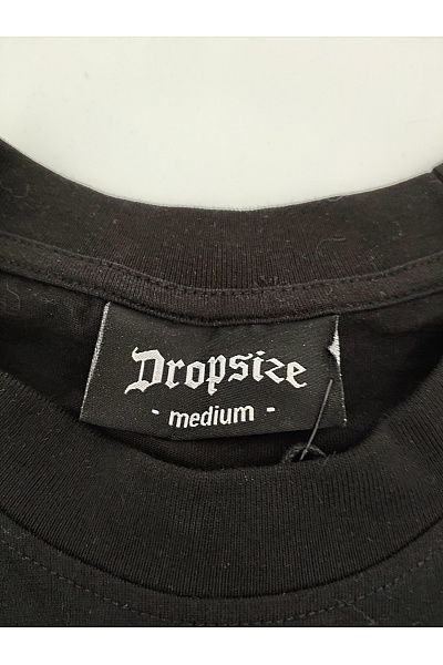 Dropsize Černé bavlněné tričko s krátkým rukávem a nápisem Vel. M | Dropsize | obrázek 3