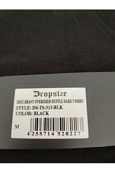 Dropsize Černé bavlněné tričko s krátkým rukávem a nápisem Vel. M | Dropsize | obrázek 4