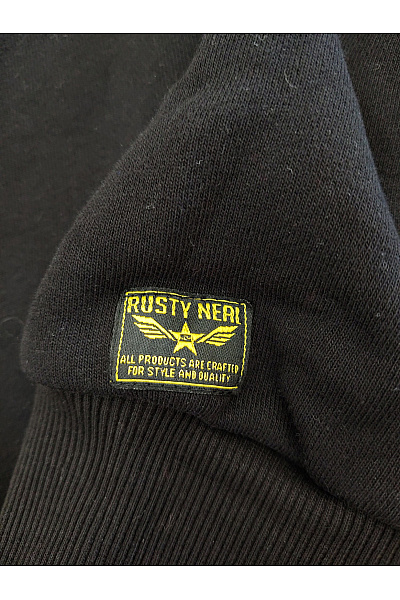 RUSTY NEAL Černá bavlněná pánská mikina s kapucí a klokaní kapsou Vel. S | RUSTY NEAL | obrázek 6