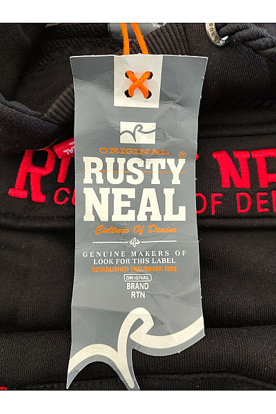 RUSTY NEAL Černá bavlněná pánská mikina s kapucí a klokaní kapsou Vel. S | RUSTY NEAL | obrázek 8