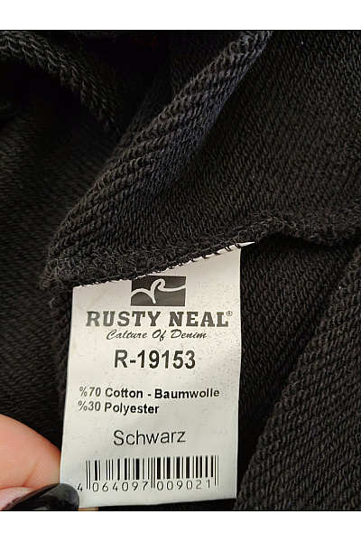 RUSTY NEAL Černá bavlněná pánská mikina s kapucí a klokaní kapsou Vel. S | RUSTY NEAL | obrázek 10