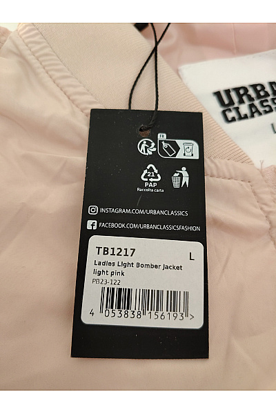 URBAN CLASSICS Růžová bomber bunda se zipem lehká jarní Velikost L | URBAN CLASSICS | obrázek 8
