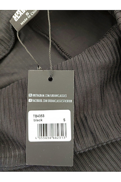 URBAN CLASSICS Černé žebrované zvonové kalhoty s vysokým pasem Vel. S | URBAN CLASSICS | obrázek 6