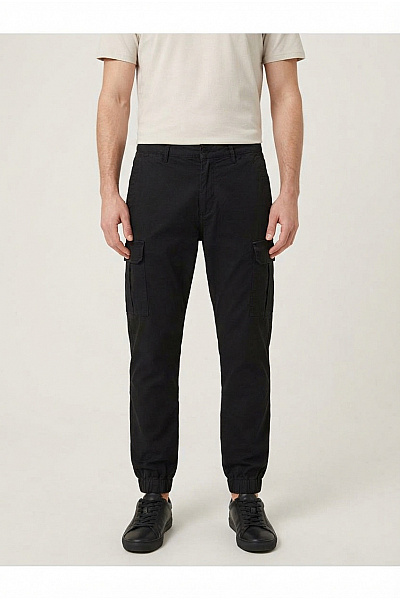 URBAN CLASSICS Pánské černé Bavlněné Cargo Kalhoty Jogger Velikost 29