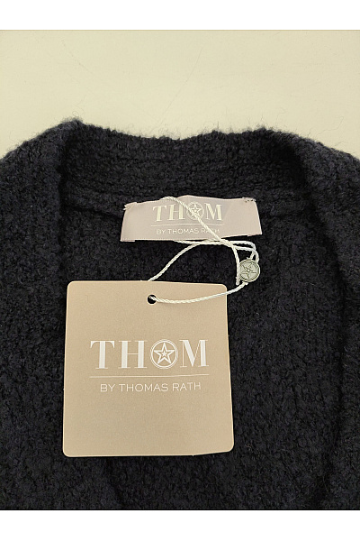 THOM By Thomas Rath Černý vlněný kardigan na knoflíky do véčka Vel. DE 38 | THOM By Thomas Rath | obrázek 7