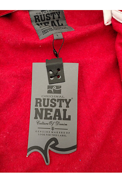 RUSTY NEAL Červená pánská varsity mikina s kapucí a potiskem Vel. L | RUSTY NEAL | obrázek 9