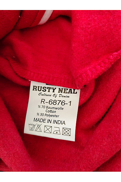 RUSTY NEAL Červená pánská varsity mikina s kapucí a potiskem Vel. L | RUSTY NEAL | obrázek 11