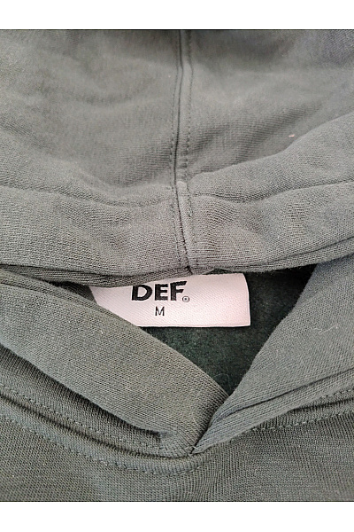 def Pánská bavlněná oversized mikina s kapucí a klokaní kapsou zelená Vel. M | def | obrázek 3