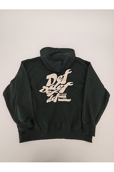 def Pánská bavlněná oversized mikina s kapucí a klokaní kapsou zelená Vel. M | def | obrázek 6