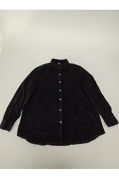 URBAN CLASSICS Dámská černá bavlněná košile s dlouhým rukávem oversized Vel. L | URBAN CLASSICS | obrázek 2