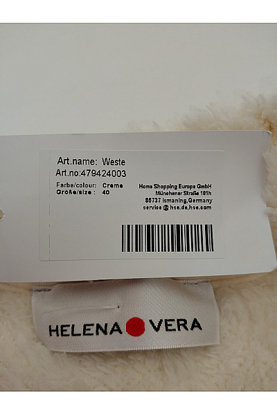 HELENA VERA Bílá chlupatá vesta se zapínáním Vel. DE 40 | HELENA VERA | obrázek 9