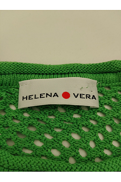 HELENA VERA Zelený pletený ažurový dámský pulovr s krátkým rukávem Vel. XL | HELENA VERA | obrázek 6