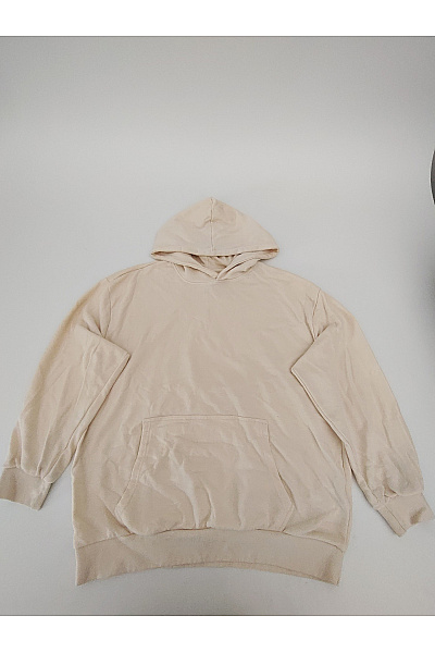 URBAN CLASSICS Béžová bavlněná oversized mikina s kapucí a klokaní kapsou Velikost XL | URBAN CLASSICS | obrázek 2