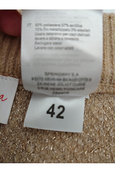 Jana Ina Béžové pletené tepláky s kapsami Velikost IT 42 | Jana Ina | obrázek 6