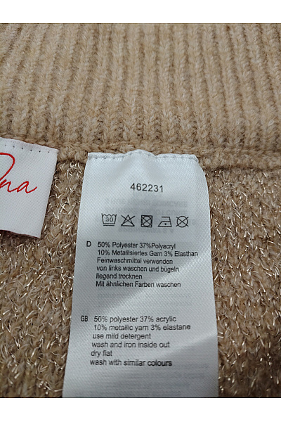 Jana Ina Béžové pletené tepláky s kapsami Velikost IT 42 | Jana Ina | obrázek 7