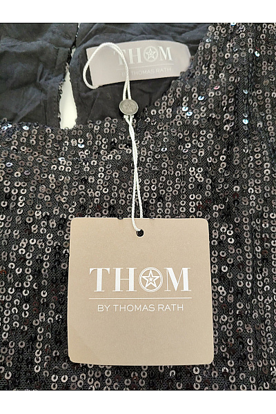 THOM By Thomas Rath Černá společenská halenka s flitry a krátkým rukávem Vel. DE 48 | THOM By Thomas Rath | obrázek 5