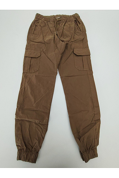 URBAN CLASSICS Hnědé Bavlněné Cargo Jogger Kalhoty S Kapsami Velikost S