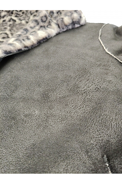 PFEFFINGER Černá zimní bunda s leopardím vzorem oversize Vel. DE 42 | PFEFFINGER | obrázek 4