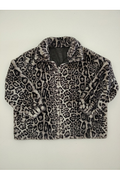 PFEFFINGER Černá zimní bunda s leopardím vzorem oversize Vel. DE 42 | PFEFFINGER | obrázek 5