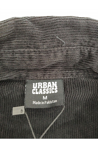 URBAN CLASSICS Černá manšestrová košilová bunda oversize Vel. M | URBAN CLASSICS | obrázek 6