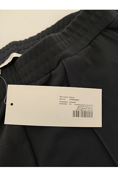 COUTURE LINE Černé elegantní kalhoty s puky a pružným pasem Vel. DE 36 | COUTURE LINE | obrázek 6