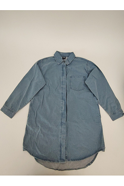 URBAN CLASSICS Modrá Denimová Košilová Bunda Oversize Velikost XL