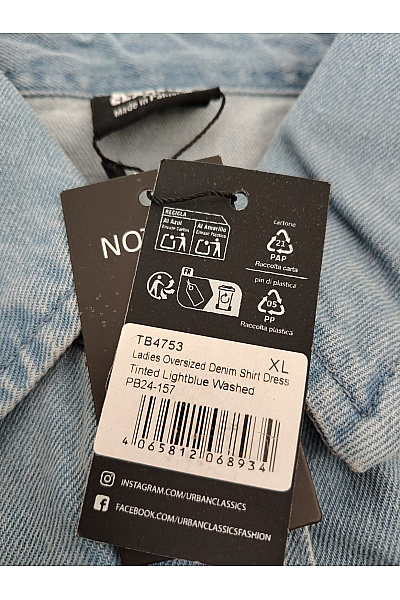 URBAN CLASSICS Modrá denimová košilová bunda oversize Velikost XL | URBAN CLASSICS | obrázek 7