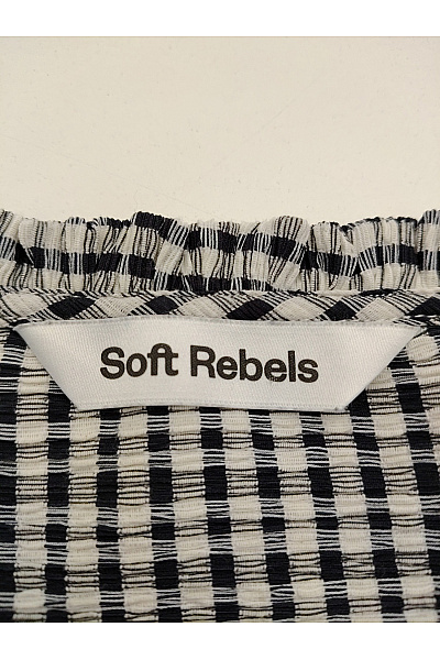 Soft Rebels Černobílá zavinovací halenka s krátkým rukávem a kostkovaným vzorem Vel. L | Soft Rebels | obrázek 10