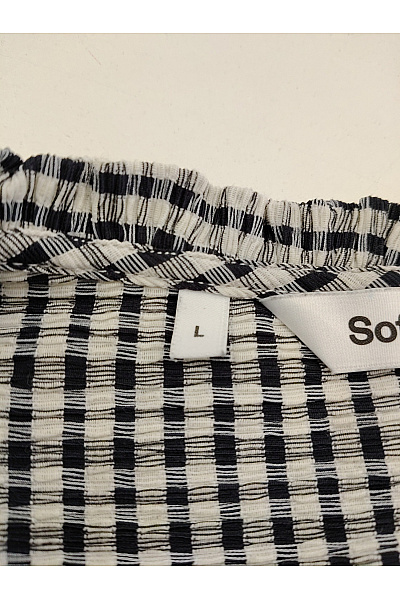 Soft Rebels Černobílá zavinovací halenka s krátkým rukávem a kostkovaným vzorem Vel. L | Soft Rebels | obrázek 11