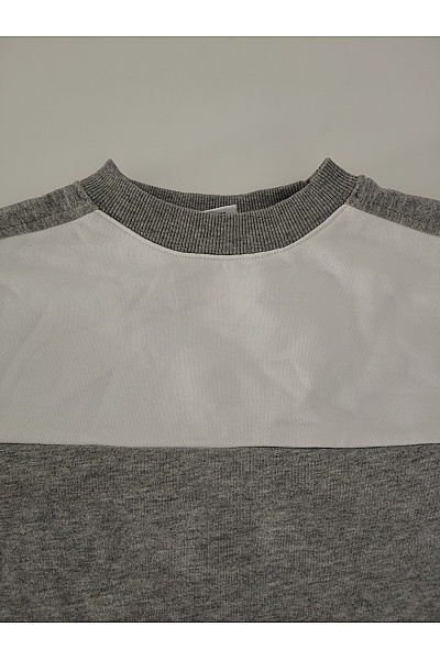 URBAN CLASSICS Dámská bavlněná mikina crewneck šedobílá Velikost S | URBAN CLASSICS | obrázek 3