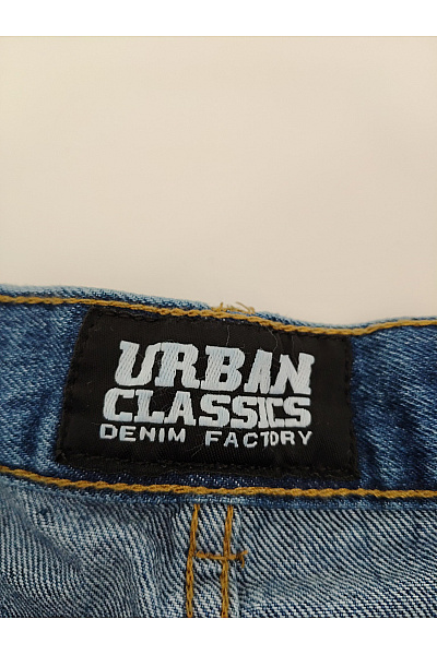 URBAN CLASSICS Dámské modré džíny s vysokým pasem a dírami Velikost EU 34 | URBAN CLASSICS | obrázek 5