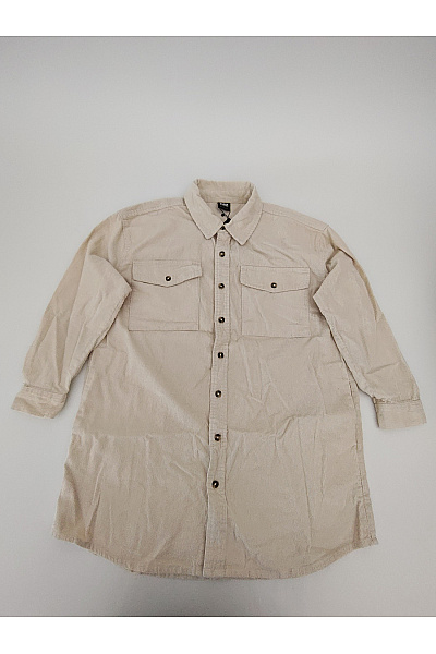 URBAN CLASSICS Béžová Manšestrová Košilová Bunda Oversize Vel. L