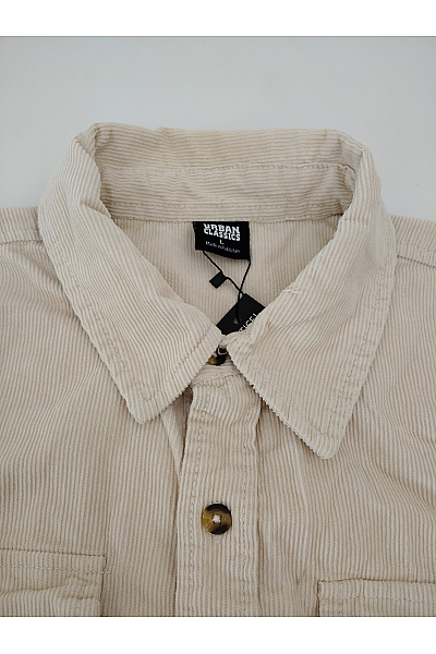 URBAN CLASSICS Béžová manšestrová košilová bunda oversize Vel. L | URBAN CLASSICS | obrázek 4
