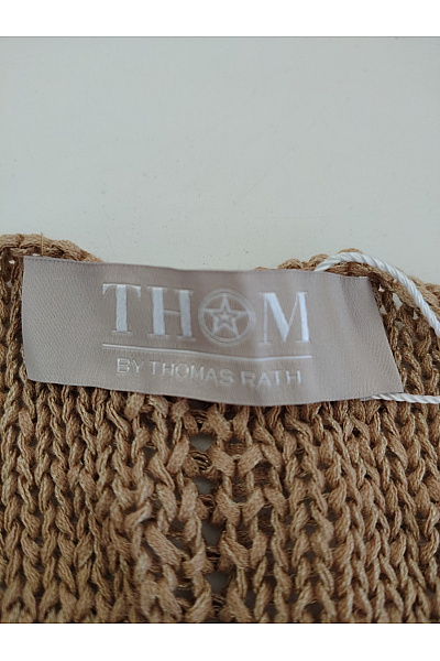 THOM By Thomas Rath Béžový pletený bavlněný pulovr přes hlavu Velikost DE 44 | THOM By Thomas Rath | obrázek 8