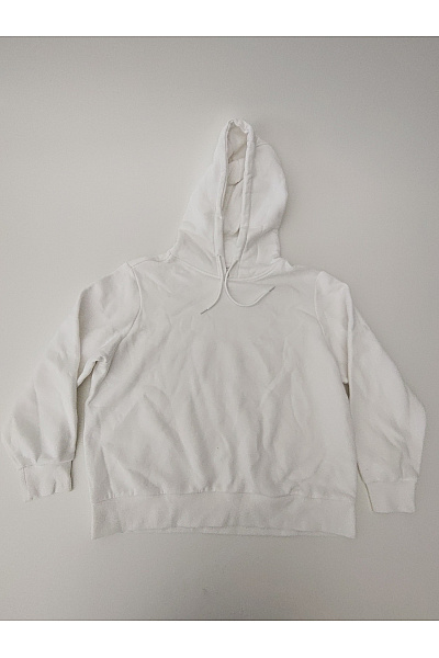 Bílá dámská bavlněná mikina s kapucí oversized Velikost XL | Unimoda | obrázek 2