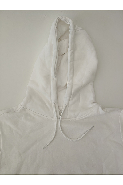 Bílá dámská bavlněná mikina s kapucí oversized Velikost XL | Unimoda | obrázek 3
