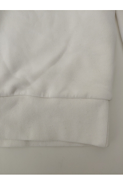 Bílá dámská bavlněná mikina s kapucí oversized Velikost XL | Unimoda | obrázek 4