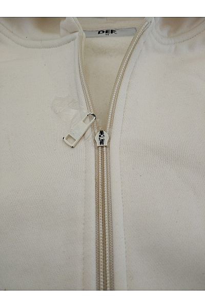 def Béžová bavlněná mikina na zip s kapucí oversized Velikost M | def | obrázek 3