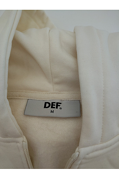 def Béžová bavlněná mikina na zip s kapucí oversized Velikost M | def | obrázek 8
