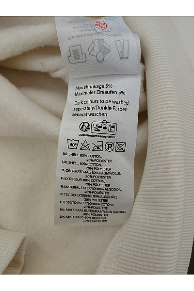 def Béžová bavlněná mikina na zip s kapucí oversized Velikost M | def | obrázek 9