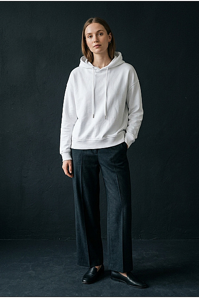 URBAN CLASSICS Bílá Bavlněná Dámská Mikina S Kapucí Přes Hlavu Vel. M