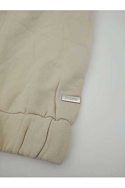 Dropsize Béžová bavlněná mikina na zip s kapucí a klokaní kapsou Velikost L | Dropsize | obrázek 4