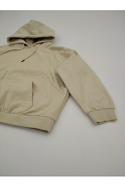 URBAN CLASSICS Béžová bavlněná oversized mikina s kapucí a klokaní kapsou Vel. XL | URBAN CLASSICS | obrázek 3