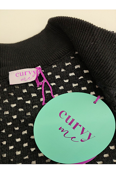 curvy me Černý flitrový kardigan s dlouhým rukávem Velikost DE 40 | curvy me | obrázek 4
